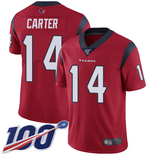 Houston Texans Limited Red Men DeAndre Carter Alternate Jersey NFL Football #14 100th Season Vapor Untouchable